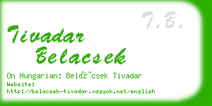 tivadar belacsek business card